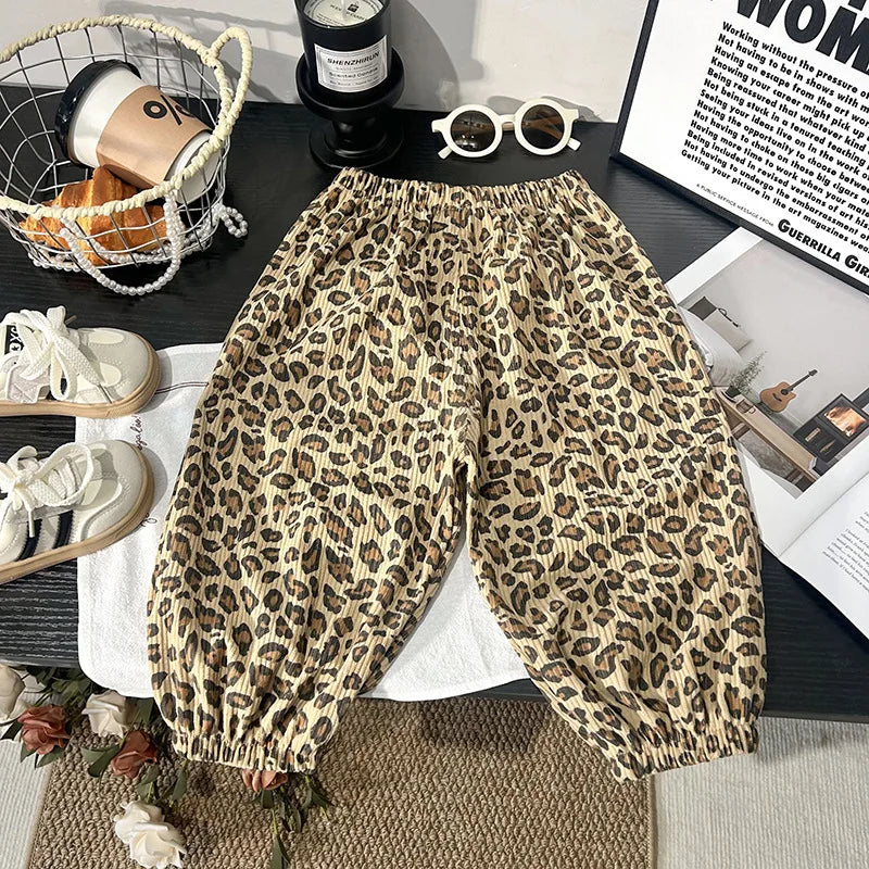 1 to 6 Years Spring Printed Casual Sweatpants Kids Girls Boys Corduroy Pants Loose Design Soft Children Trousers