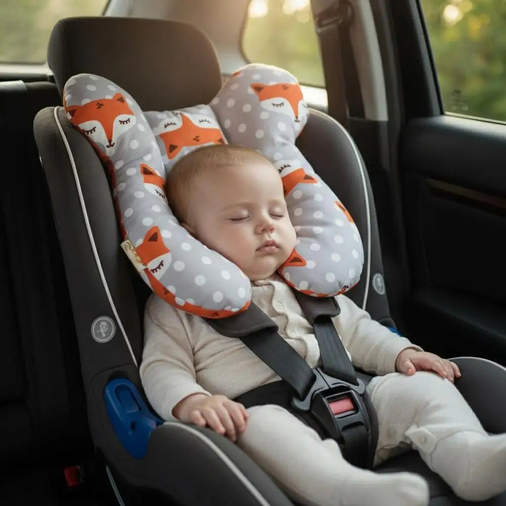 Baby U-shaped Neck Support Pillow Soft Cotton Travel Headrest for Car Seat Stroller Airplane Toddler Cushion for 0-3 Years Old