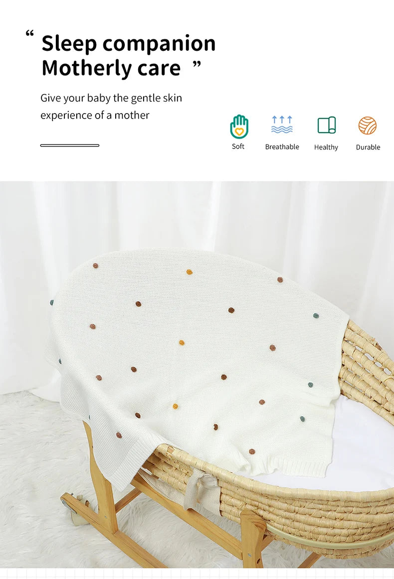 Baby Blanket Knit Stroller Swaddling 90*70CM Sleeping Sack Fashion Colored Dot Newborn Girls Bedding Quilt Boys Plaid Super Soft