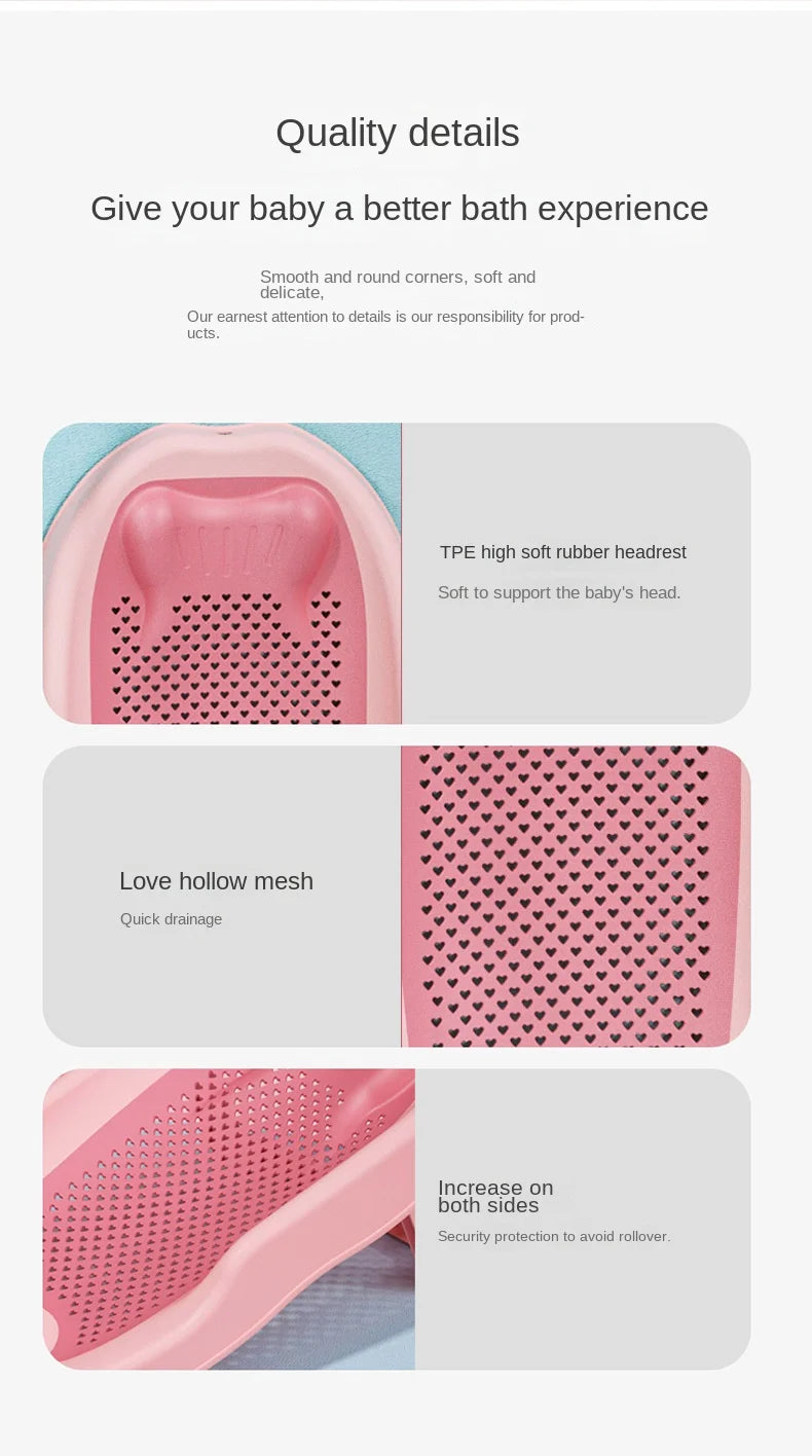 Baby Shower Rack Can Sit and Lie Down, Baby Bathtub Anti Slip Mat, Newborn Shower Net Universal Bath Bed Holder