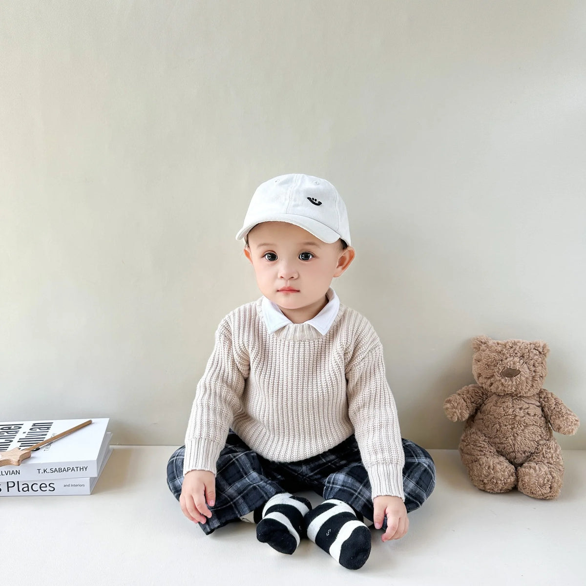 0-6Yrs Baby Boys Sweaters Spring Autumn Children Solid Color Basic Warm Knit Sweater Kids Girls Baby Pullover Sweaters Clothes