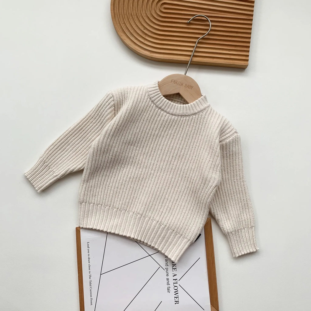 0-6Yrs Baby Boys Sweaters Spring Autumn Children Solid Color Basic Warm Knit Sweater Kids Girls Baby Pullover Sweaters Clothes