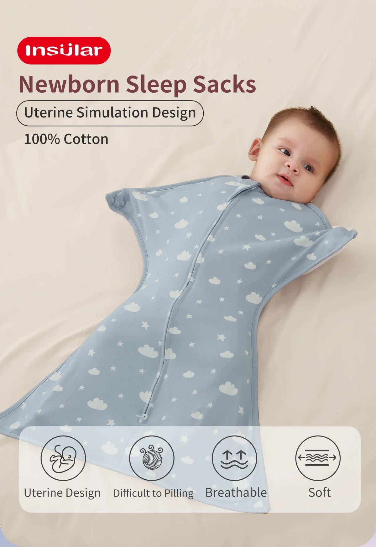 100% Cotton Soft Summer Thin Baby Sleeping Bag Newborn Swaddle Blanket Comfort Sleep Infant Wearable Blanket For 0-12 Months