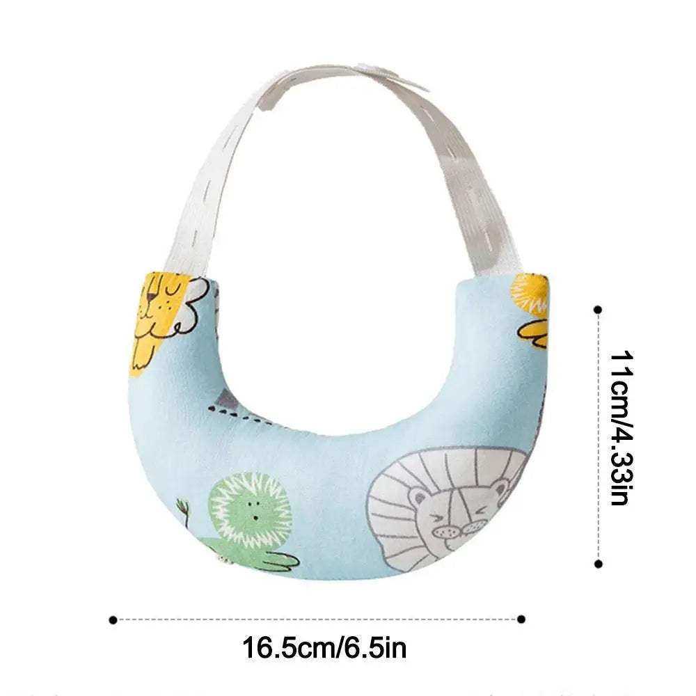 Cotton Baby Neck Support Pillow Curved Design Removable Pillowcase Baby Sleeping Pillow Soft Touch Hidden Zipper