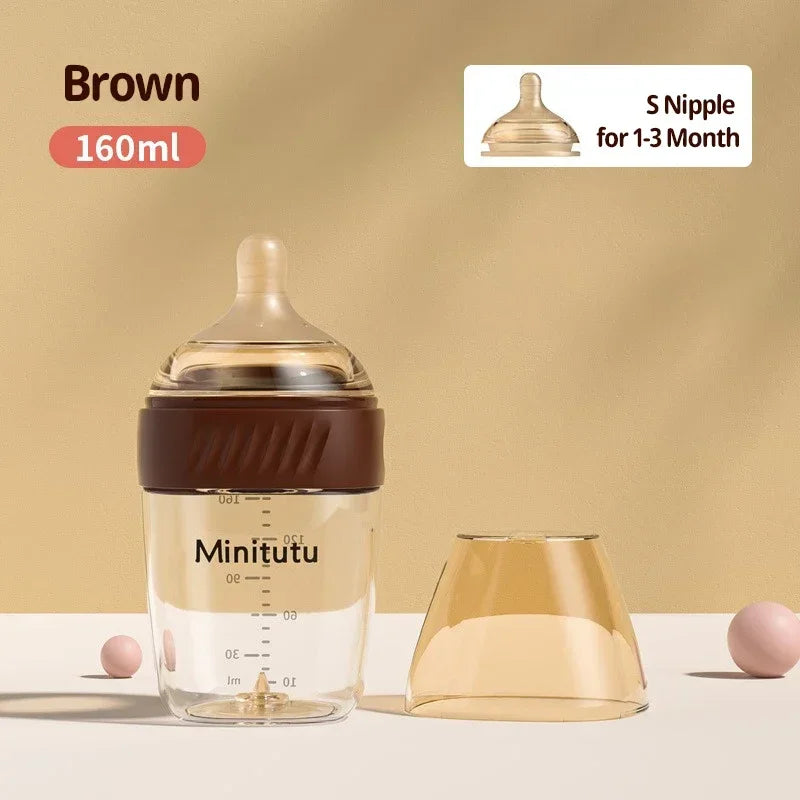 160ML/ 240ml Glass Milk Bottle for Newborn Babies Feeding Bottle Anti-Choke Baby Bottle Infant BPA Free 0-1Y