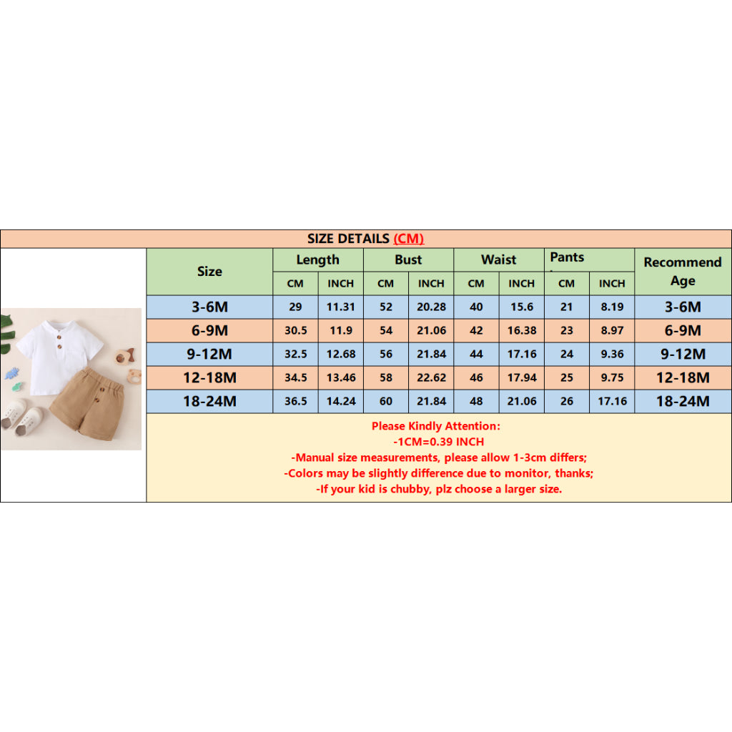 3-24 Months Infant Baby Boy Clothes Set White Short Sleeves T-shirt Shorts 2PCS Summer Daily Casual Outfit for Toddler Boy
