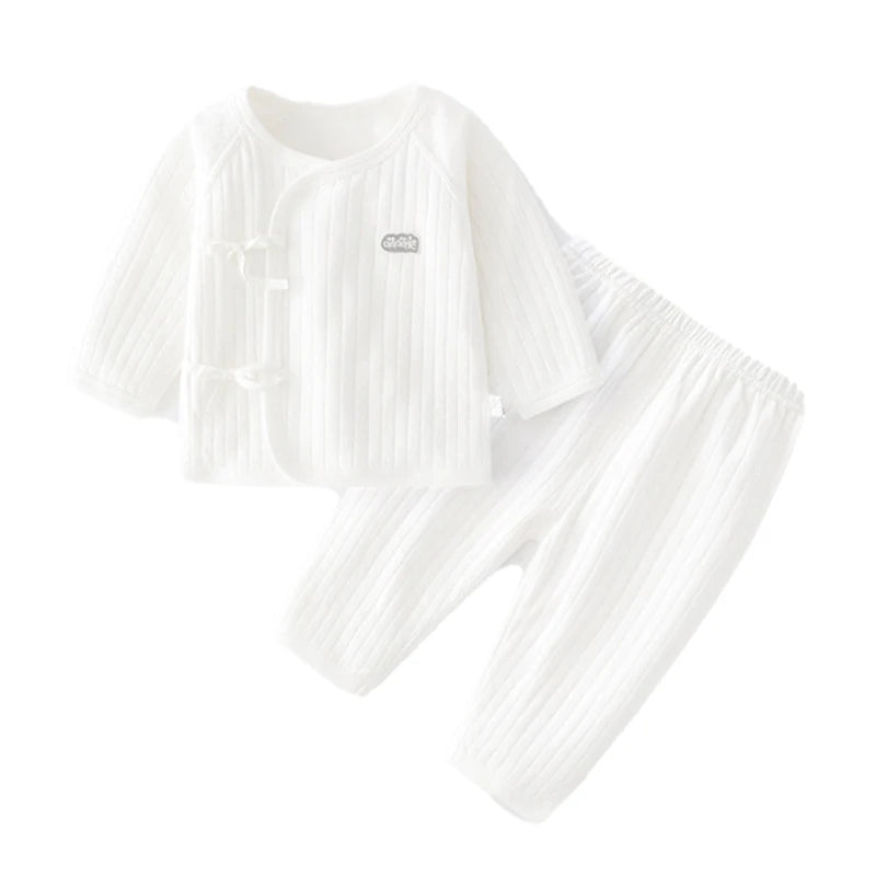 Baby Strap Clothes Multicolour Baby Long Sleeve Split Set 0-6 Months Newborn Boneless Pure Cotton Clothing
