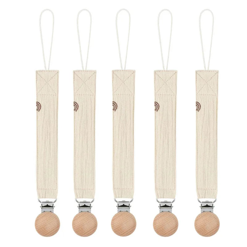5pcs Baby Pacifier Clips Cotton Pacifier Chain Nipple Bracket Holder For Nipples Toddler Toy Dummy Clip Baby Shower Gift