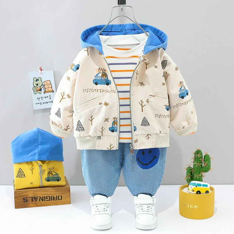 New Summer Outfits Baby Boys 9 To 12 Months Dinosaur Printed Turn-down Collar T-shirts Tops and Shorts 2PCS Infant Clothing Sets