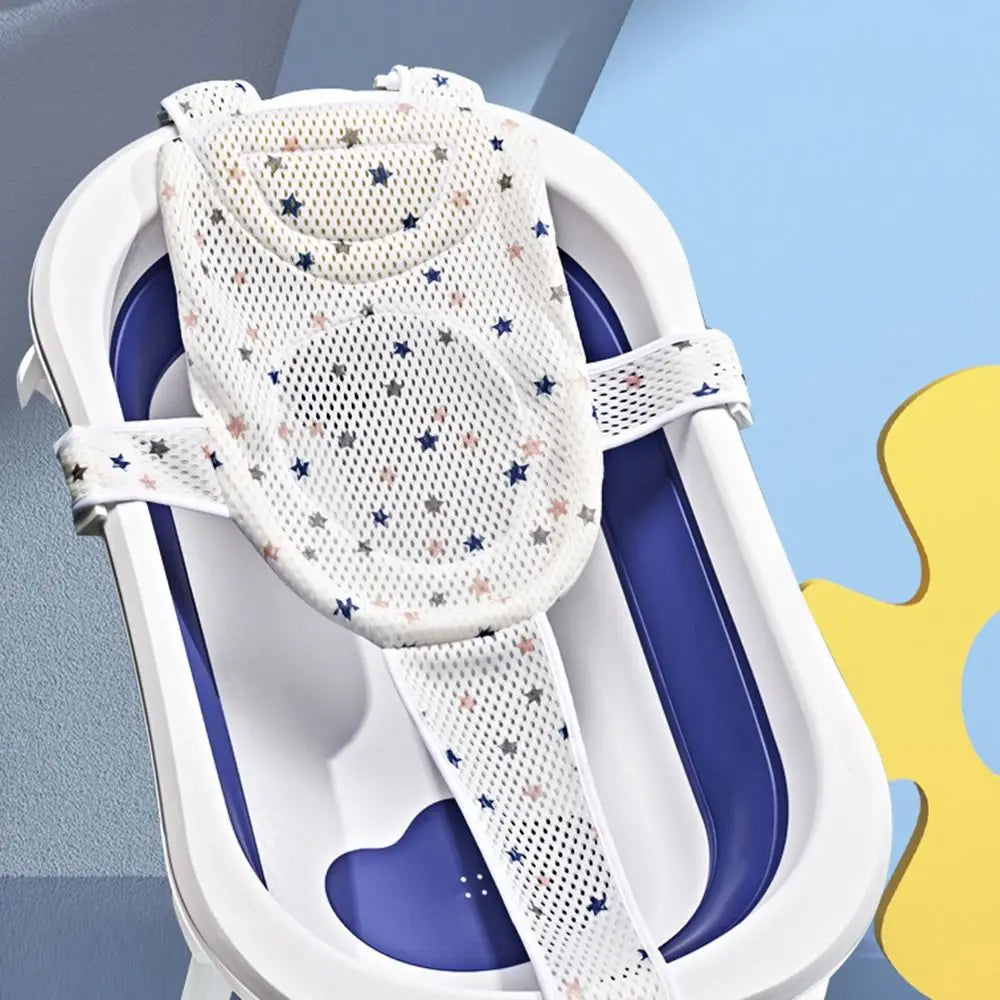 Cross-shaped Anti-slip Baby Bath Net Mat Newborn Adjustable Baby Bath Cushion Children Bathtub Shower Cradle Bed Seat Baby Bath