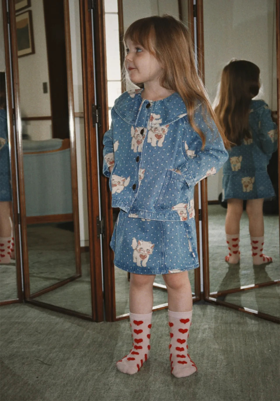 26 KS Toddler Girls Denim Overalls Boys Lemon Jacket Jeans Girl Cat Vest Dress Children Clothes Set Kids Fashion Outerwear Pants