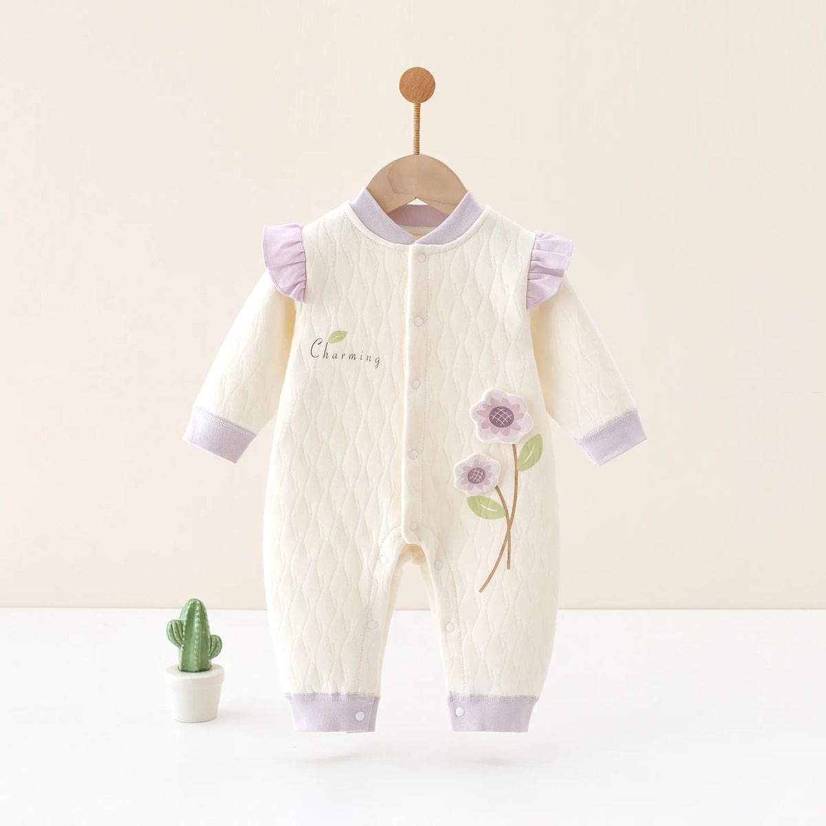 Baby Girl Cute Clothes Newborn Baby Warm Spring Autumn Outwear Jumpsuit Infant 0-18Months Soft Pure Cotton Casual Bodysuit