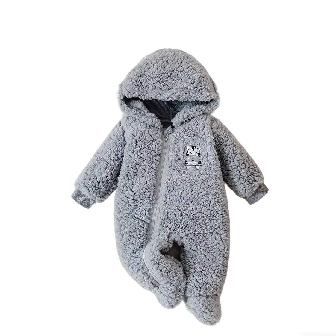Baby Autumn Winter Plush Crawling Suit Cartoon Bull Design Soft Warm Cloud-like Wrap Sensation for Babies