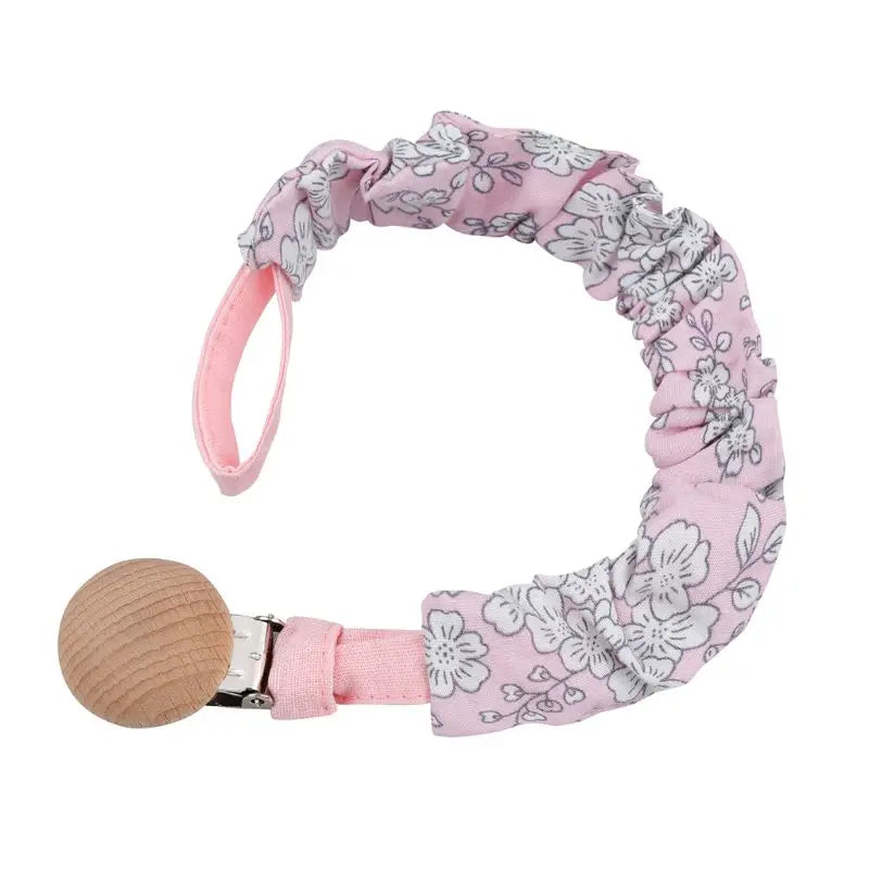 Baby Cotton Pacifier Chain Beech Wood Clip Infant Teething Toys Holder For Nipples Teether
