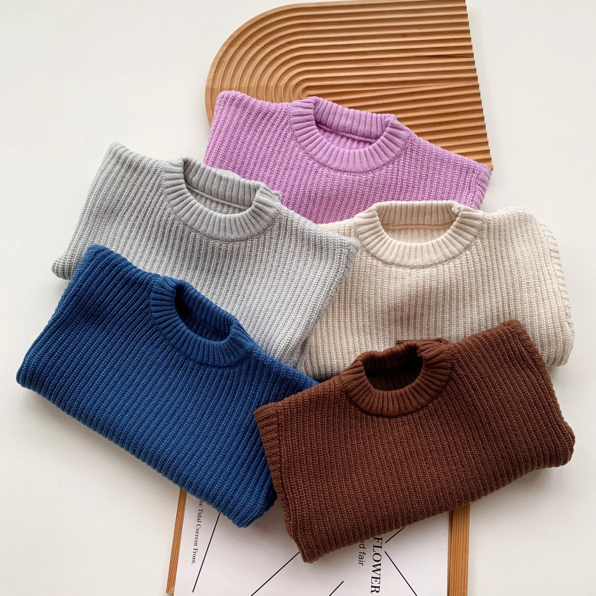 0-6Yrs Baby Boys Sweaters Spring Autumn Children Solid Color Basic Warm Knit Sweater Kids Girls Baby Pullover Sweaters Clothes