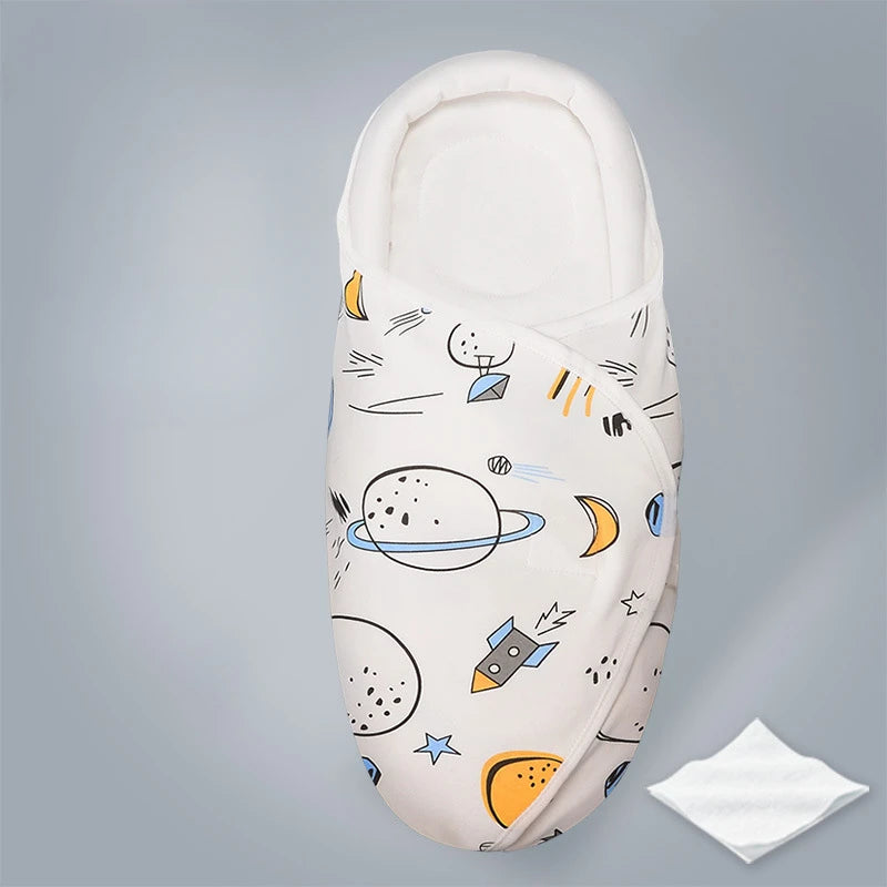 Newborn Baby Swaddle Wrap Adjustable Newborn Hat Set Anti-kick Swaddle Warm Soft BlanketSuitable for Babies Aged 0-3 Months