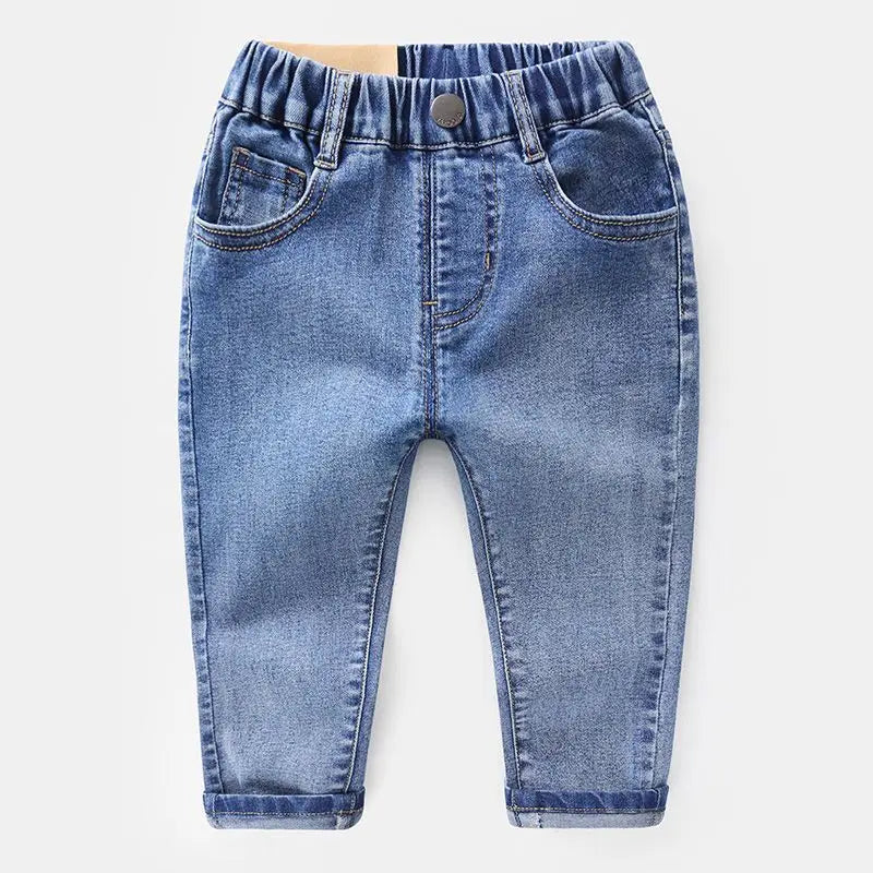 2026 Kids Boys Jeans BELLBELL Autumn 1-6Yrs Baby Boys Solid Denim Pant Winter Integrated Warm Toddler Infant Boys Trousers