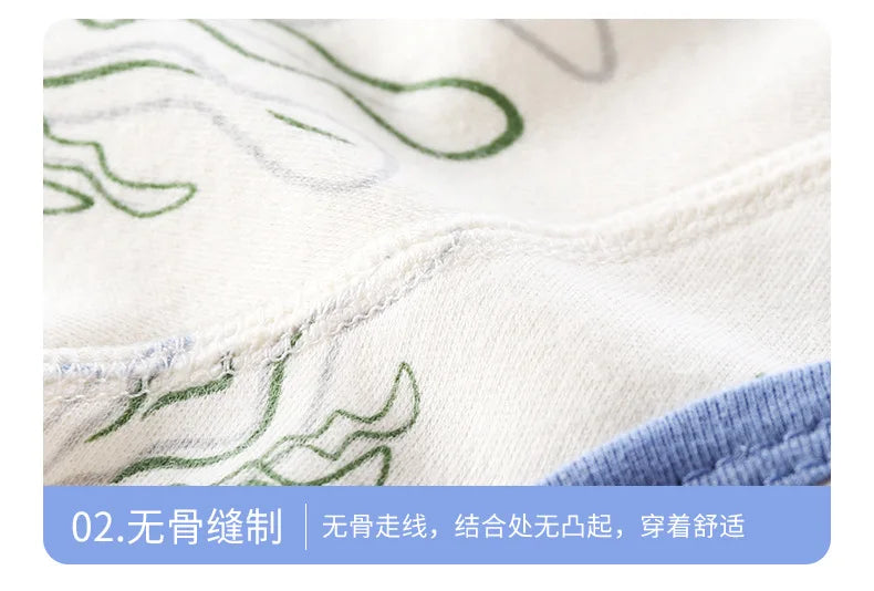 Newborn Boys Girls Pure Cotton Warm Pajamas Cute Cartoon Print Long Sleeve Pyjamas Toddler Baby Autumn Sleepwear Clothing Sets