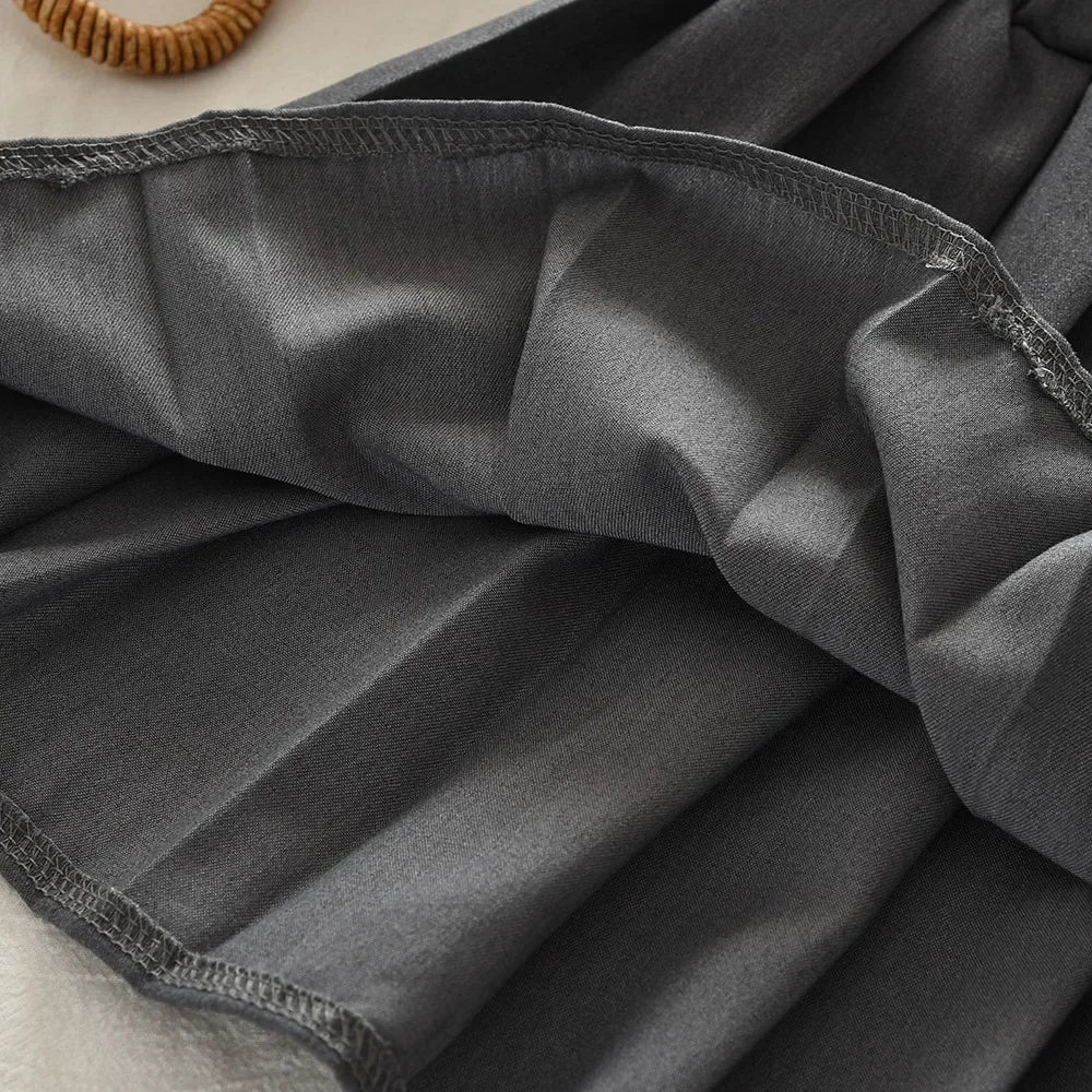 3-7 Year Old Fashionable Street Style Hanging Neck Gray Girls' Clothing Summer New Bow Sleeveless Backless Top + Pleated Skirt