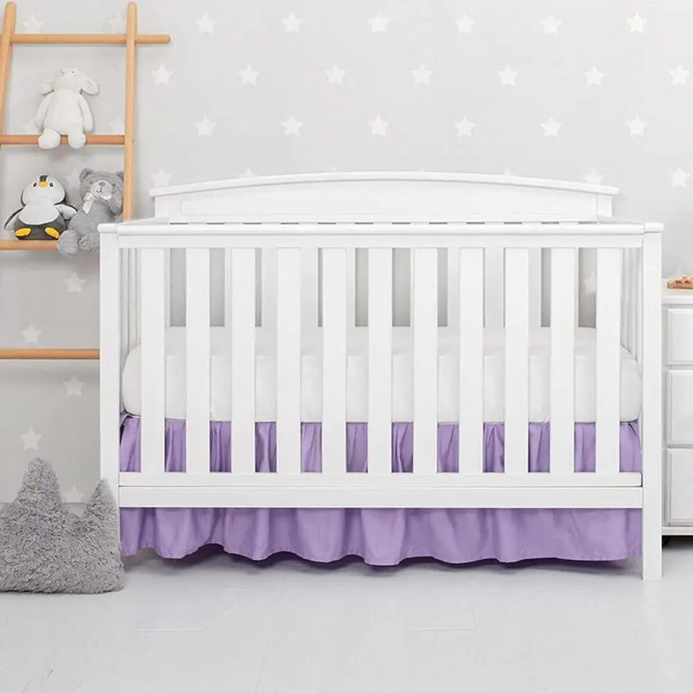 Nursery Decor Accessory Soft Elastic Baby Crib Bed Skirt for Bedroom Easy Installation Dust Cover Pleated Toddler for Boys