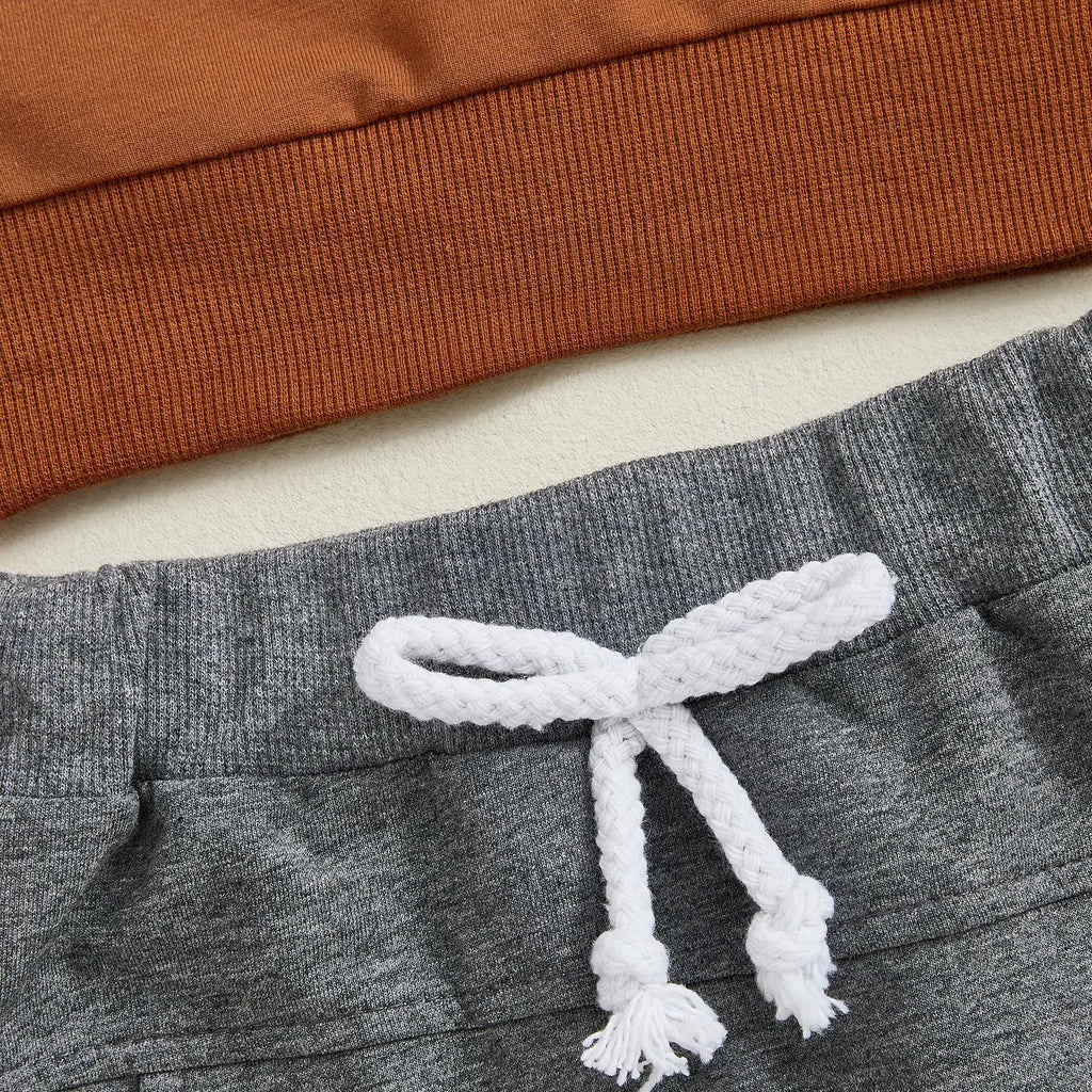 Halloween Children's Clothing 2026 Autumn Children's Clothes Boys Pumpkin Embroidery Long-sleeved Sweater Trousers Two-piece Set