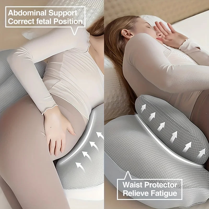 U Shaped Maternity Pillow - Full Body Support for Pregnant Women, Comfortable Belly Back Hip Pain Relief for Side Sleepers