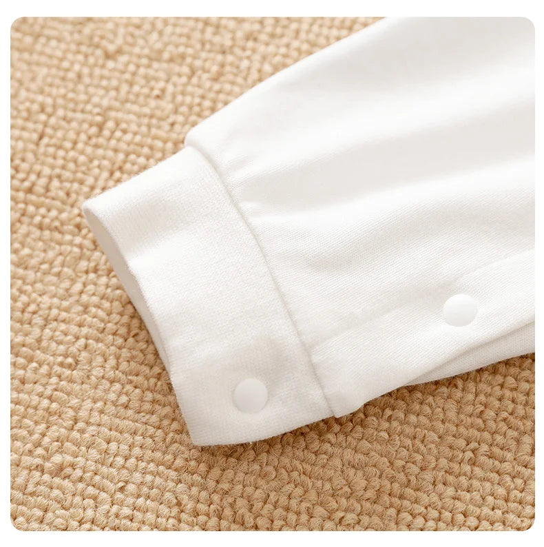 Newborn Gentleman Style Clothes Spring And Autumn Long Sleeved Pure Cotton Jumpsuit British Handsome Baby Boy Wedding Costume