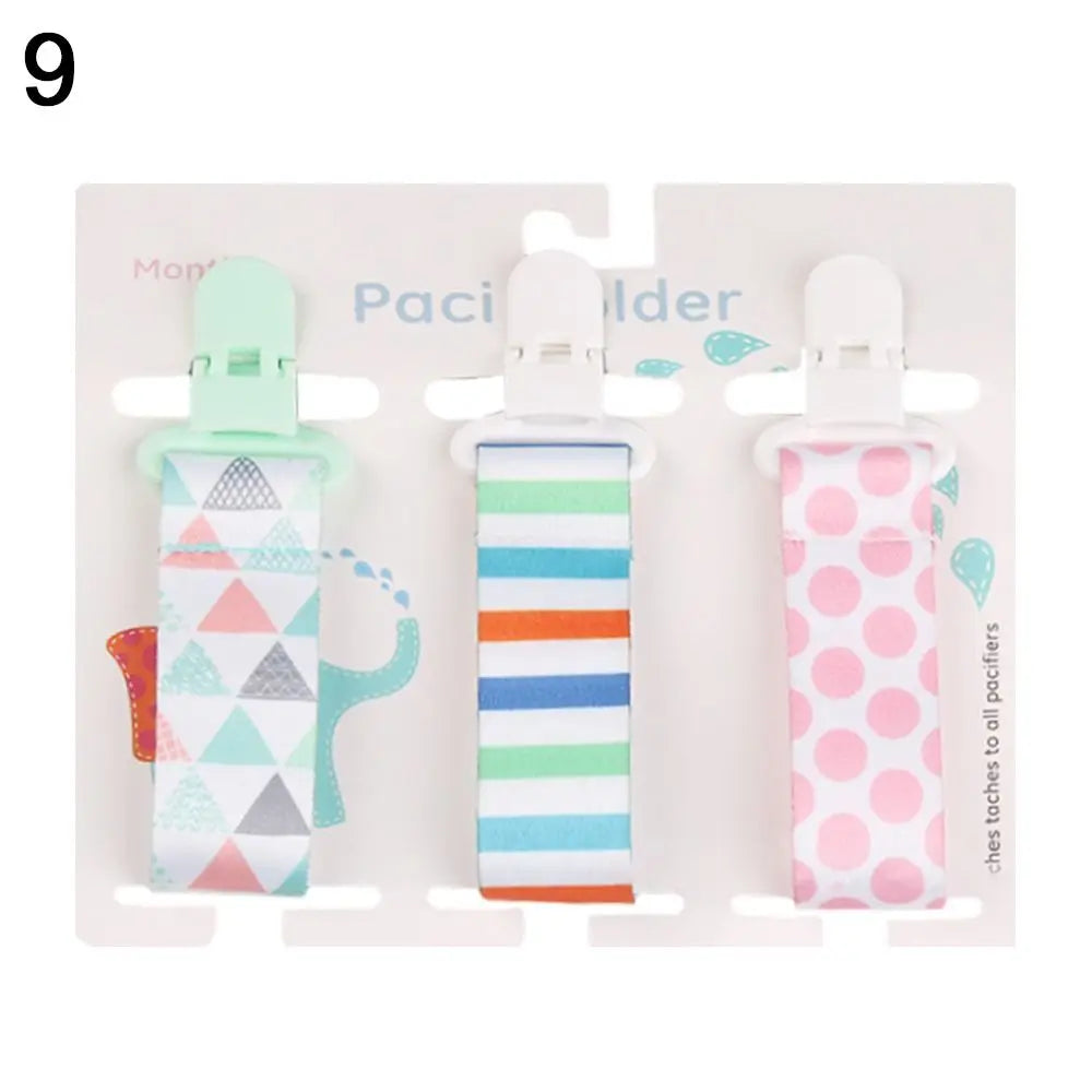 3 Sets of Dummy Pacifier Clips Baby Care Nipple Holder Baby Pacifier Chain Brackets Carrying Pacifier Brackets Gifts