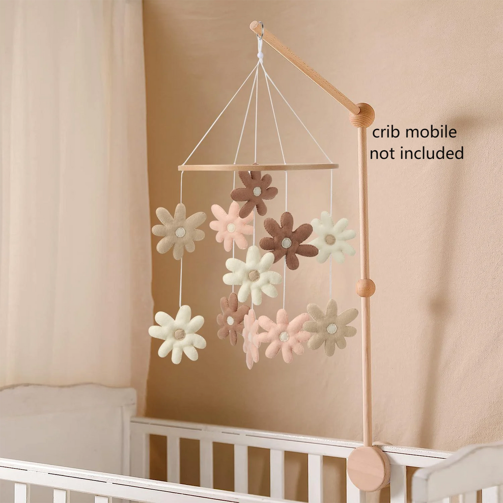Baby girl mobile Daisy nursery decor Flower baby Crib mobile