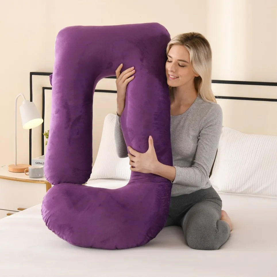 G-Shape Maternity Pillow - Full Body Support Pregnancy Pillow for Side Sleeping, Nursing & Comfort, Gray