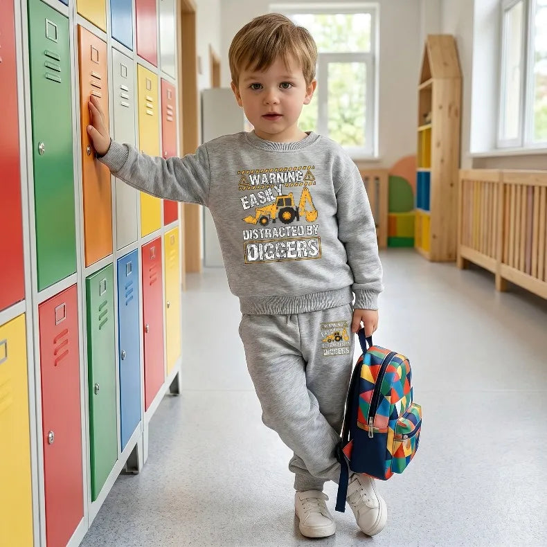 2026(1-8 Years Old) Boys Fashion Tracksuits Kids O Neck Hoodies Long Pants Two Piece Sets Autumn Child Sport Clothes Suit New