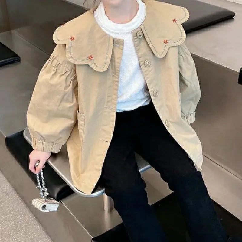 2-12 Years Girls' Coat Spring and Autumn New Style Korean Edition Children's Jacket Casual Windbreaker