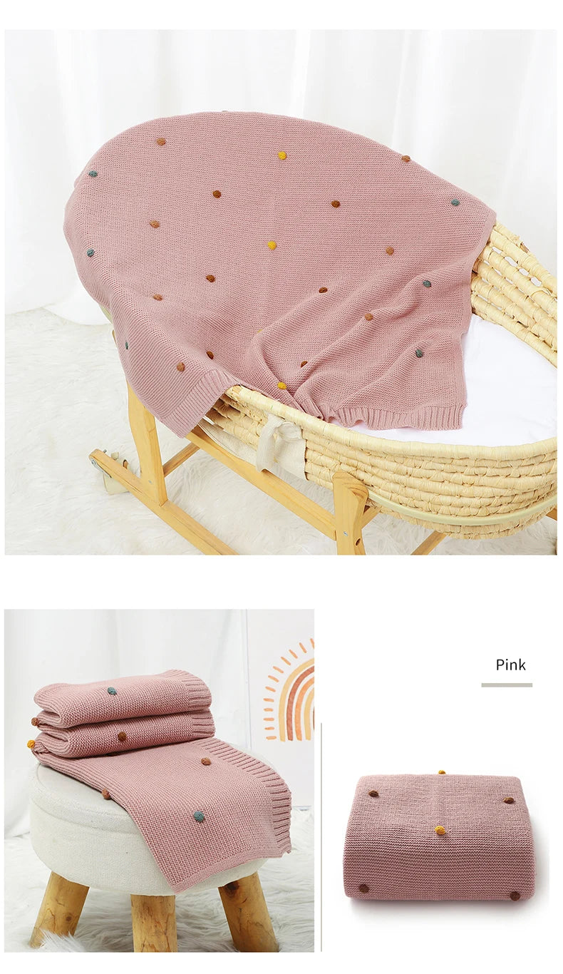 Baby Blanket Knit Stroller Swaddling 90*70CM Sleeping Sack Fashion Colored Dot Newborn Girls Bedding Quilt Boys Plaid Super Soft