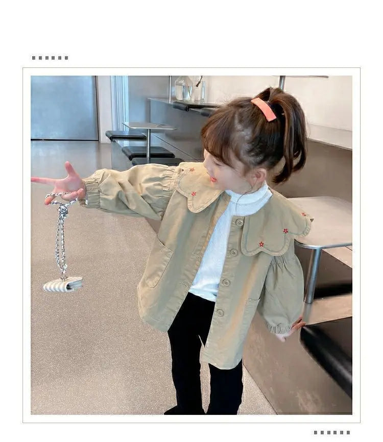 2-12 Years Girls' Coat Spring and Autumn New Style Korean Edition Children's Jacket Casual Windbreaker
