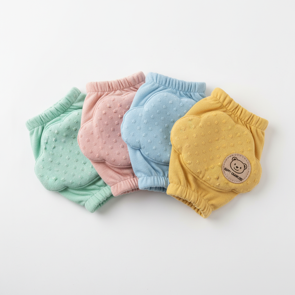 Soft protective baby knee pads for crawling
