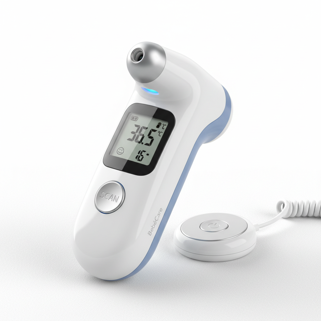 Digital baby thermometer for forehead and ear readings